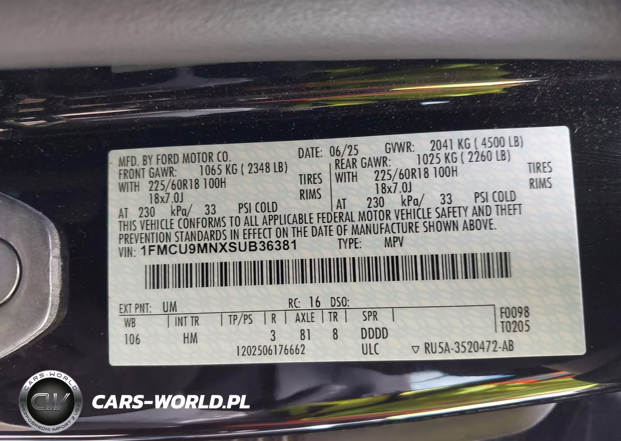 2025 Ford Escape St-Line VIN:1FMCU9MNXSUB36381 - 9