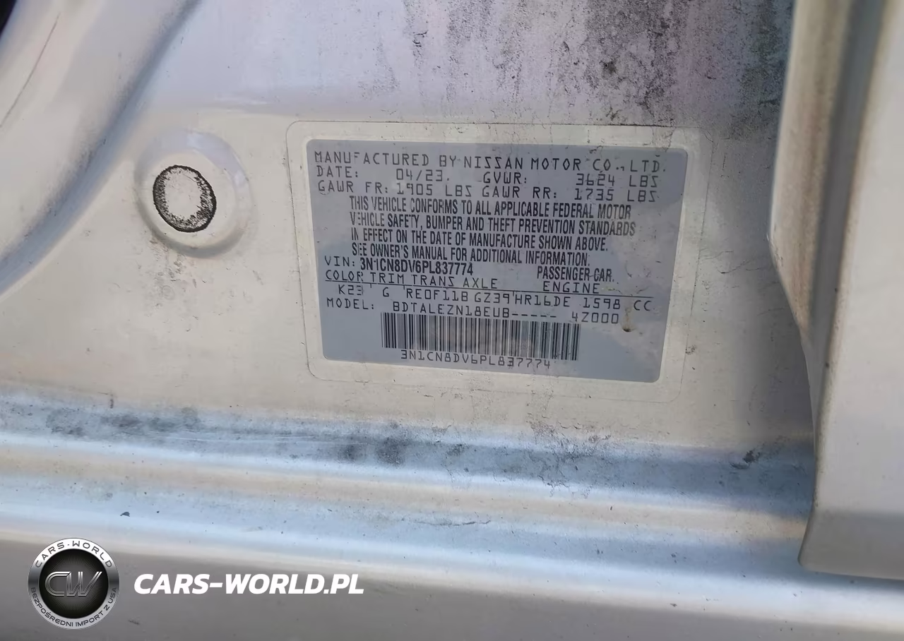 2023 Nissan Versa 1.6 S Xtronic Cvt VIN:3N1CN8DV6PL837774 - 9