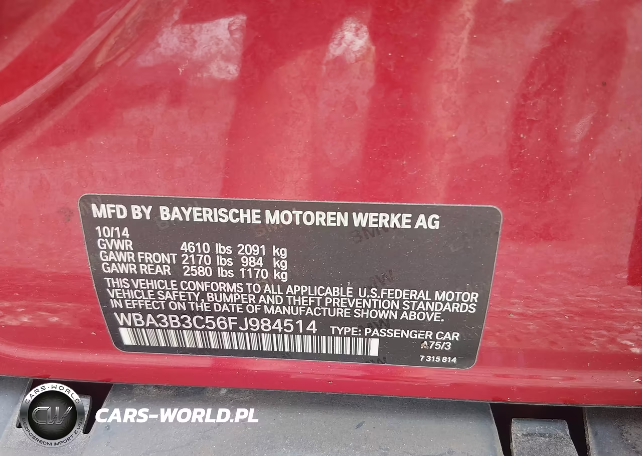 2015 BMW 328I xDrive VIN:WBA3B3C56FJ984514 - 9