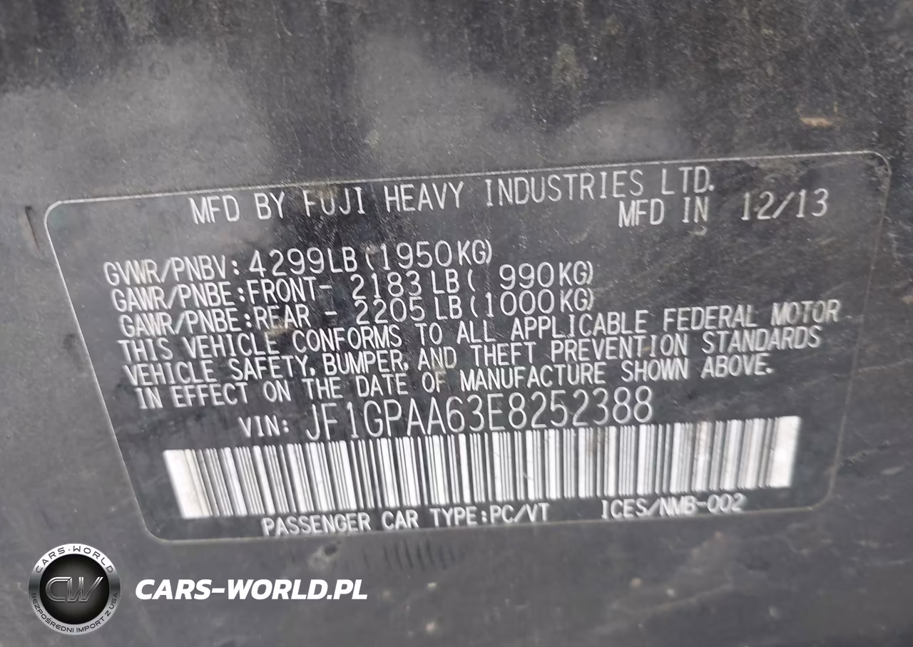2014 Subaru Impreza 2.0I VIN:JF1GPAA63E8252388 - 9