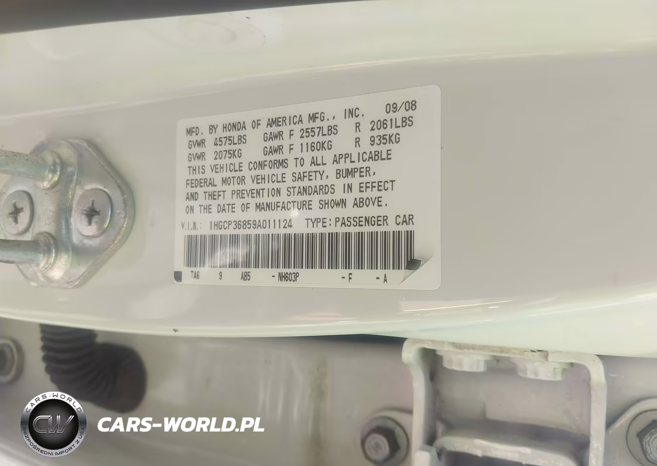 2009 Honda Accord 3.5 Ex-L VIN:1HGCP36859A011124 - 9