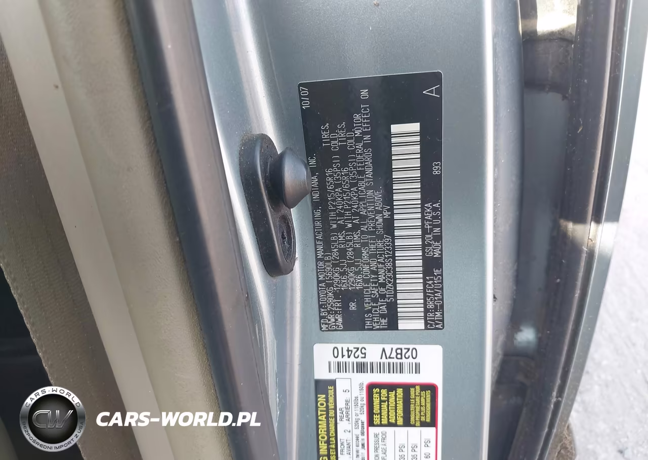 2008 Toyota Sienna Le VIN:5TDZK23C38S123397 - 9