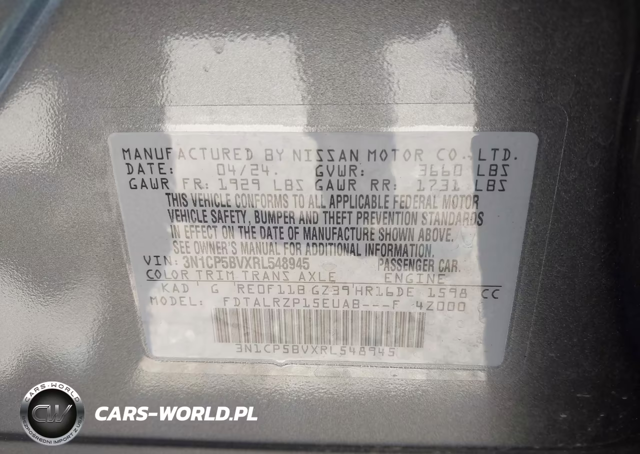 2024 Nissan Kicks S Xtronic Cvt VIN:3N1CP5BVXRL548945 - 9