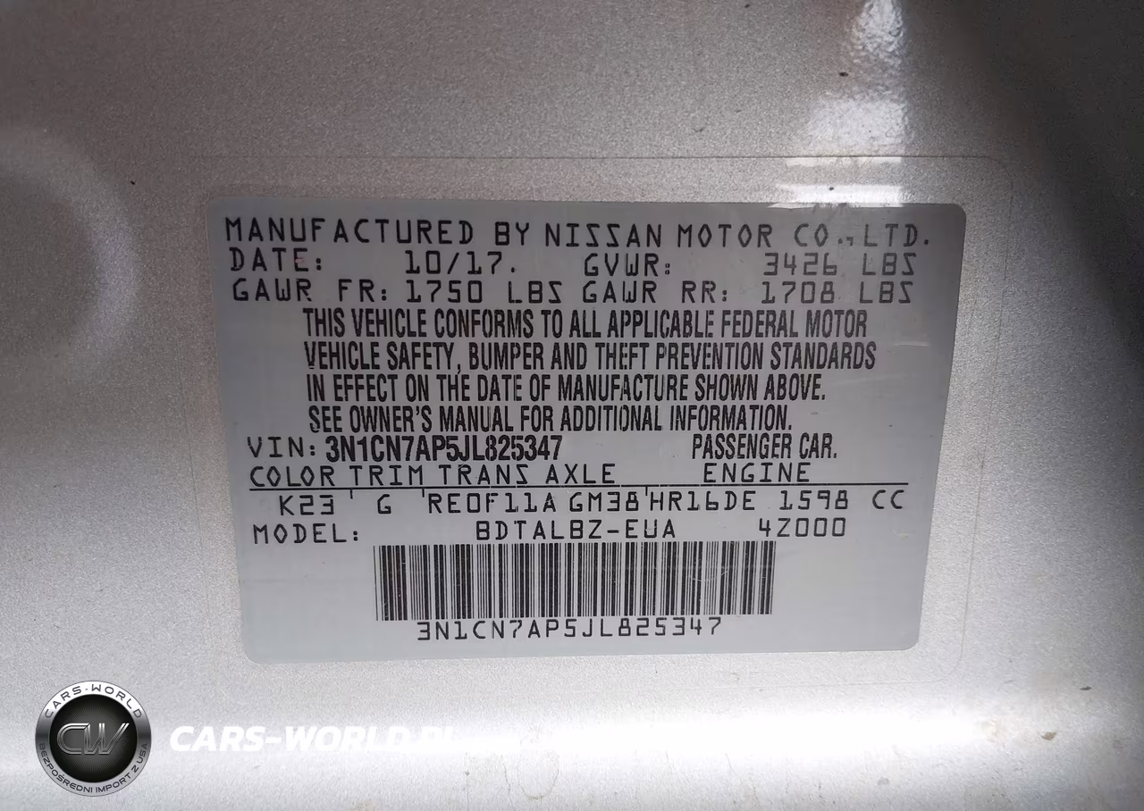 2018 Nissan Versa 1.6 Sv VIN:3N1CN7AP5JL825347 - 9