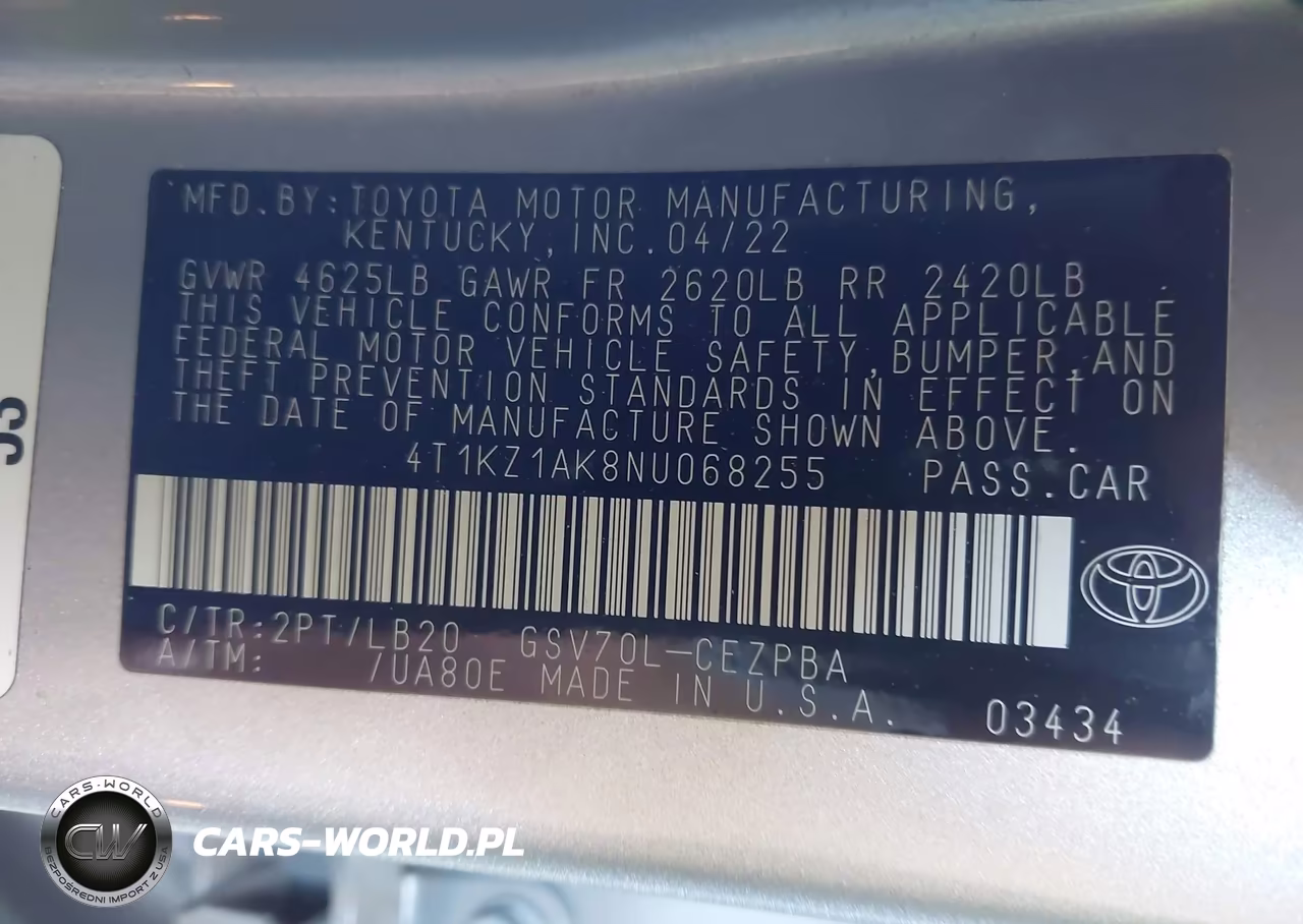 2022 Toyota Camry Xse V6 VIN:4T1KZ1AK8NU068255 - 9