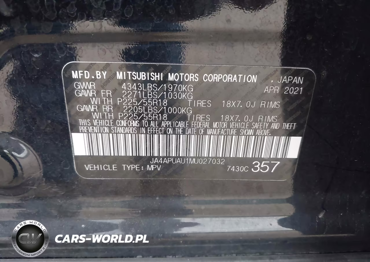 2021 Mitsubishi Outlander Sport 2.0 Be 2Wd-2.0 Es 2Wd-2.0 Le 2Wd-2.0 S 2Wd VIN:JA4APUAU1MU027032 - 9