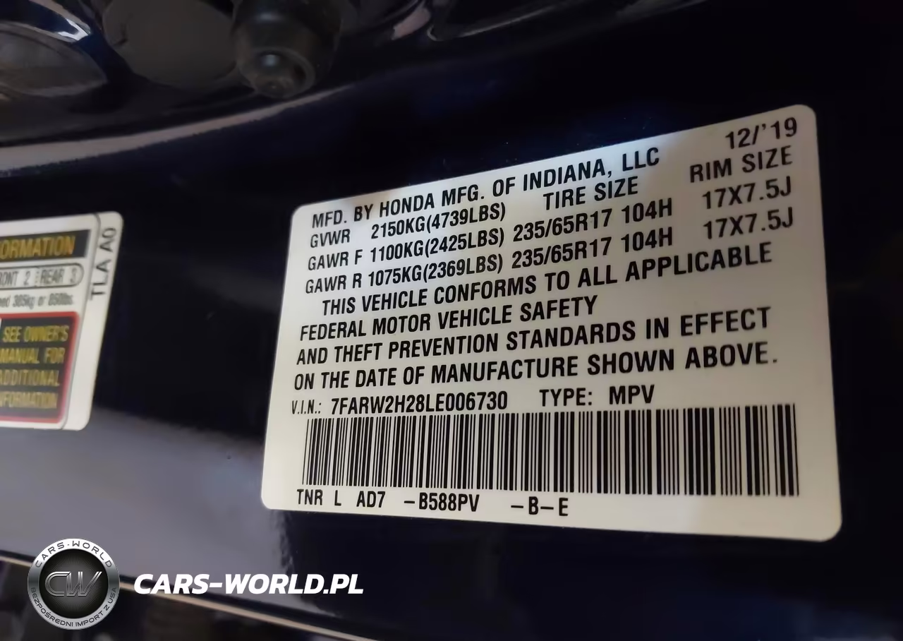 2020 Honda Cr-V Awd Lx VIN:7FARW2H28LE006730 - 9