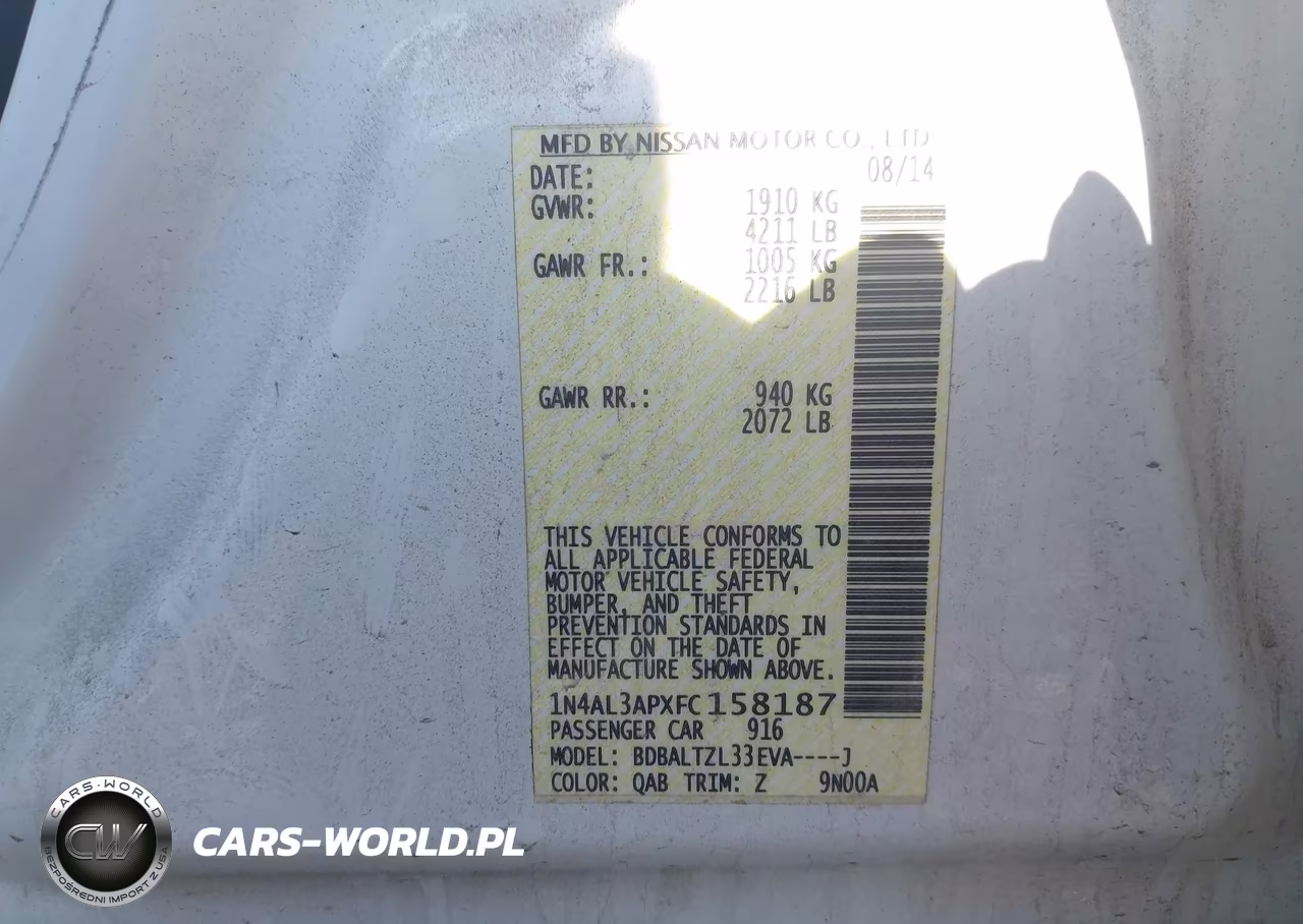 2015 Nissan Altima 2.5 Sl VIN:1N4AL3APXFC158187 - 9