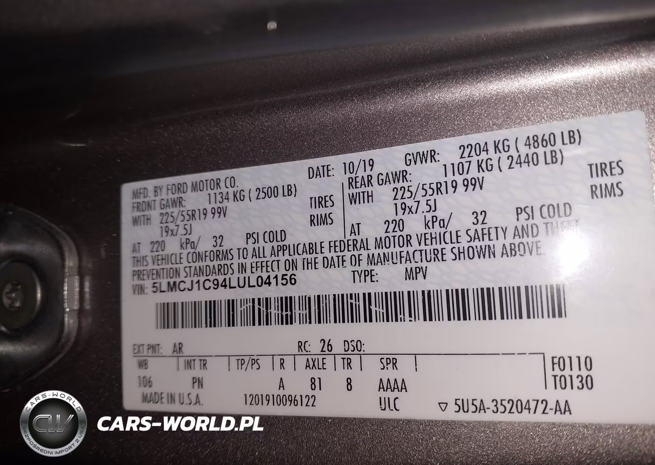 2020 Lincoln Corsair Standard VIN:5LMCJ1C94LUL04156 - 9