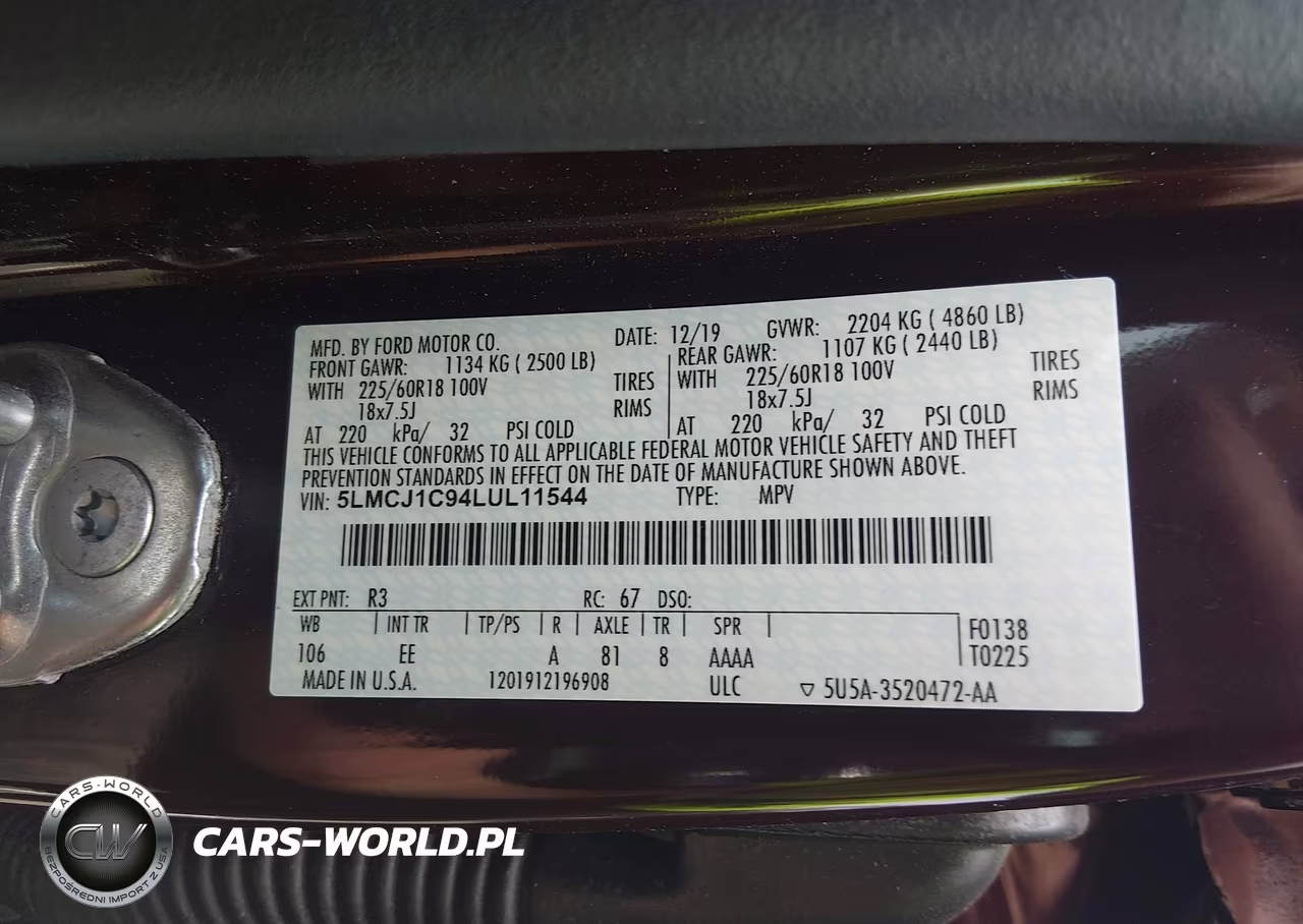 2020 Lincoln Corsair Standard VIN:5LMCJ1C94LUL11544 - 9