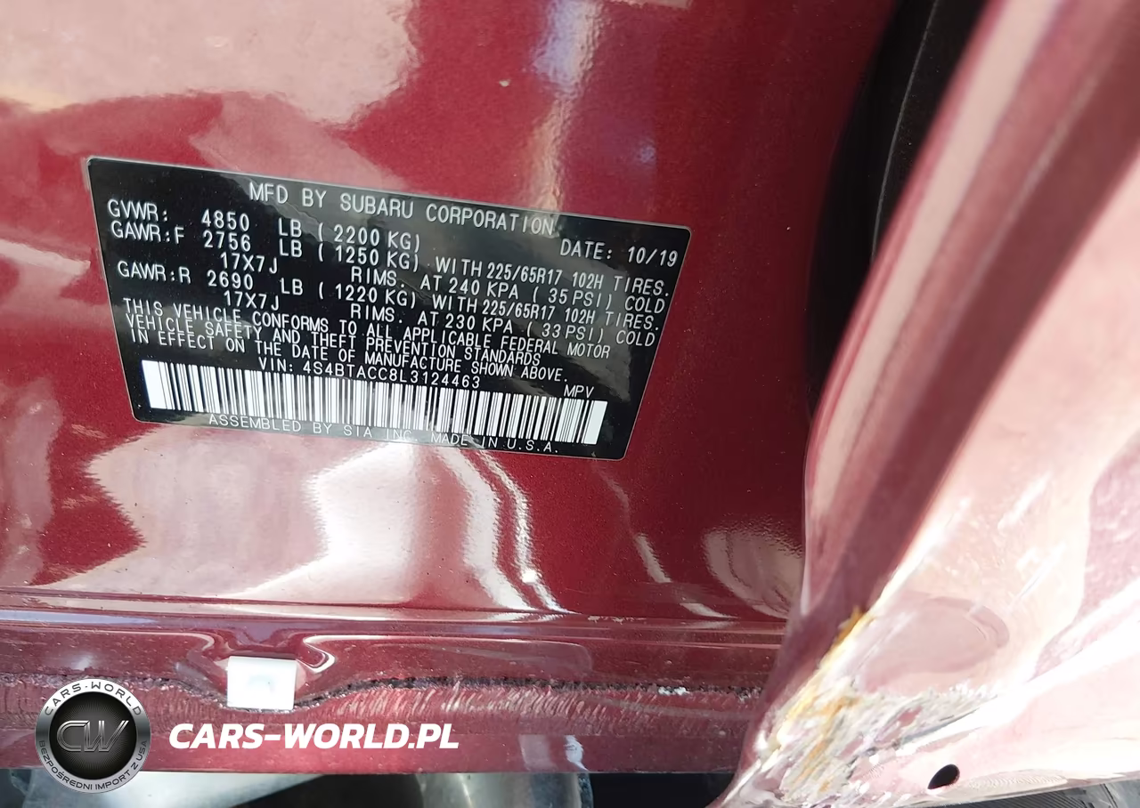2020 Subaru Outback Premium VIN:4S4BTACC8L3124463 - 9
