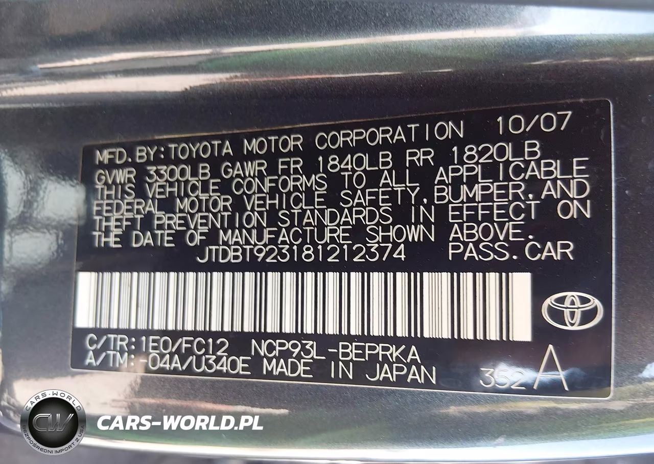 2008 Toyota Yaris VIN:JTDBT923181212374 - 9