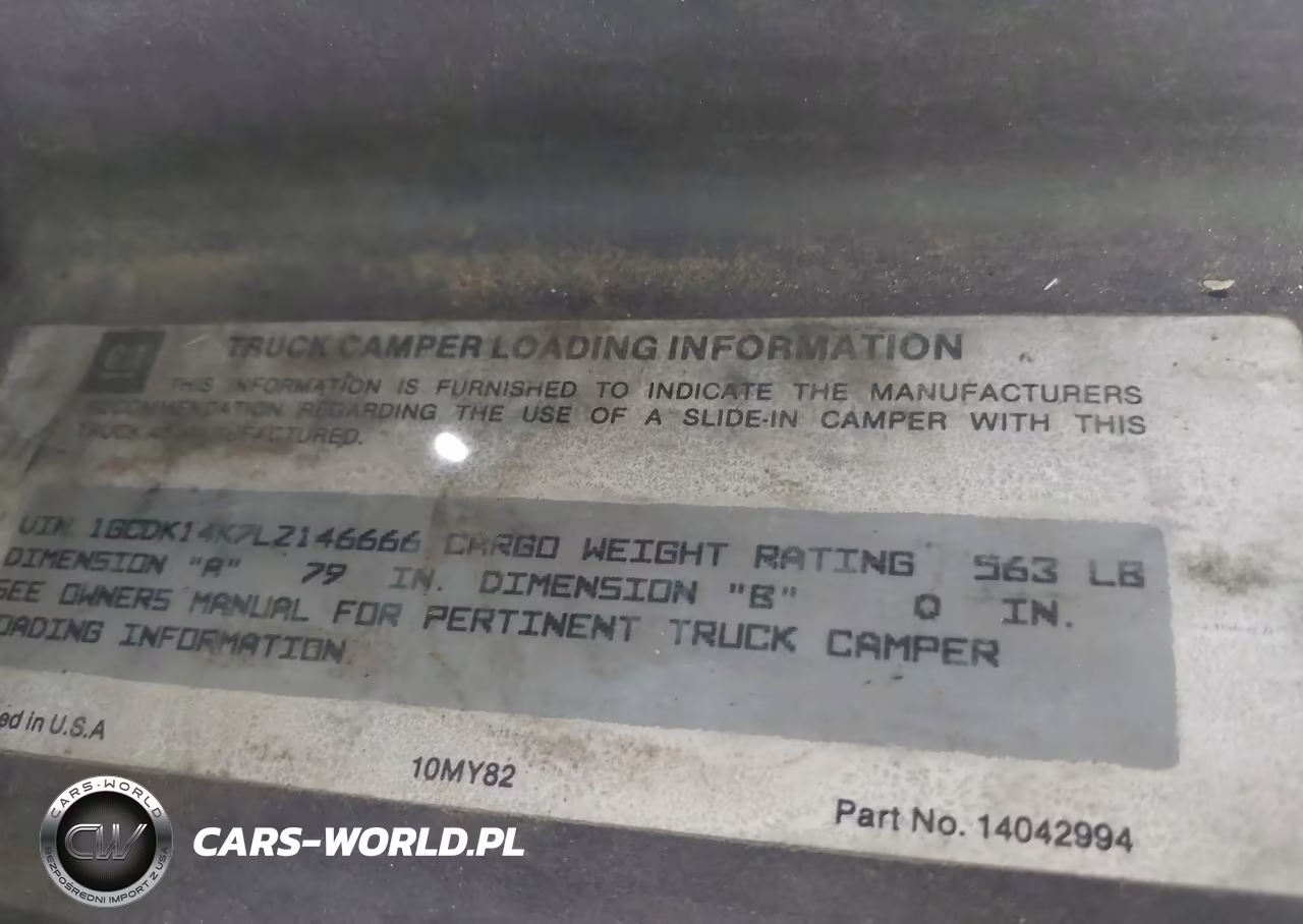 1990 Chevrolet Gmt-400 K1500 VIN:1GCDK14K7LZ146666 - 9