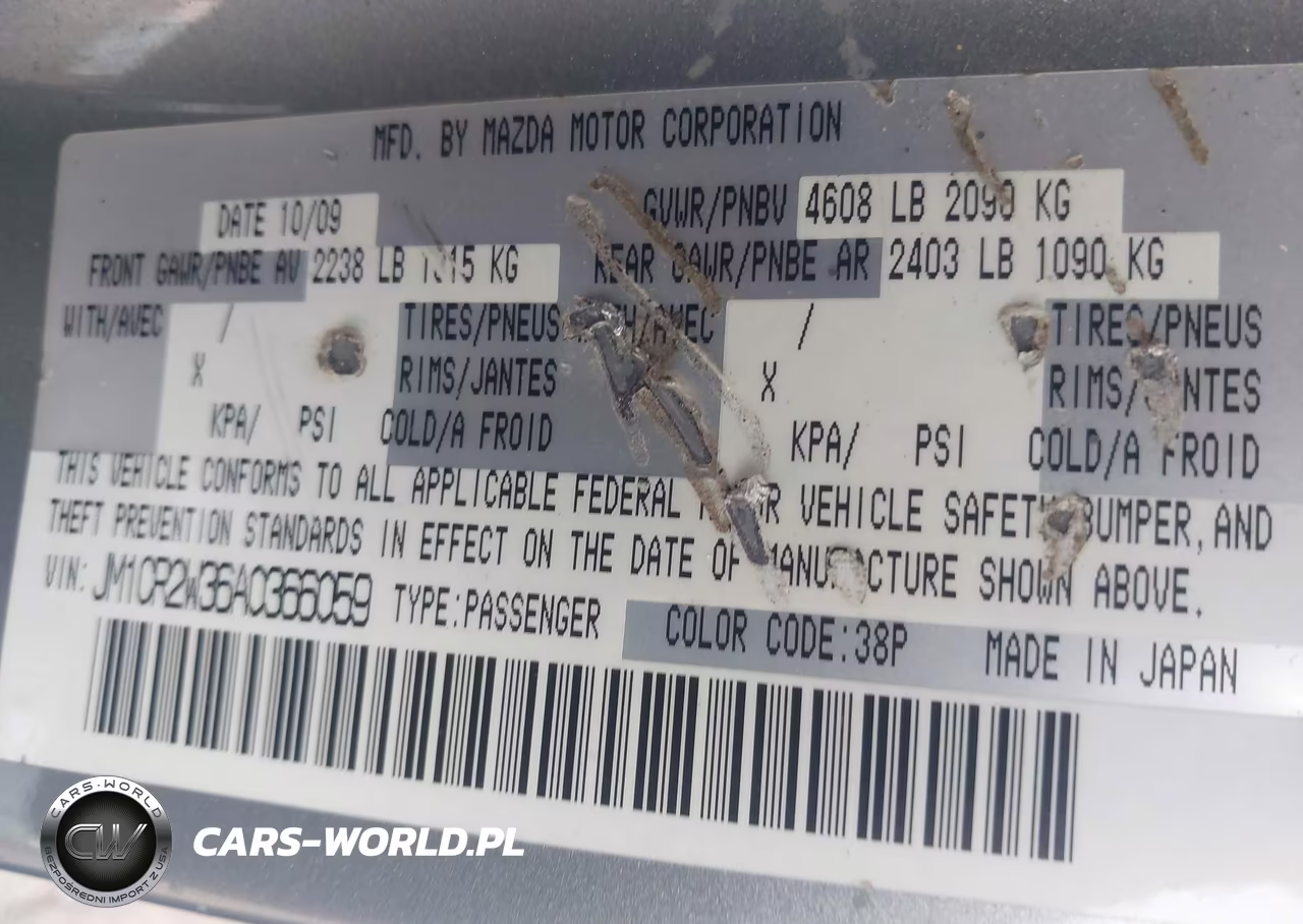 2010 Mazda Mazda5 Sport VIN:JM1CR2W36A0366059 - 9
