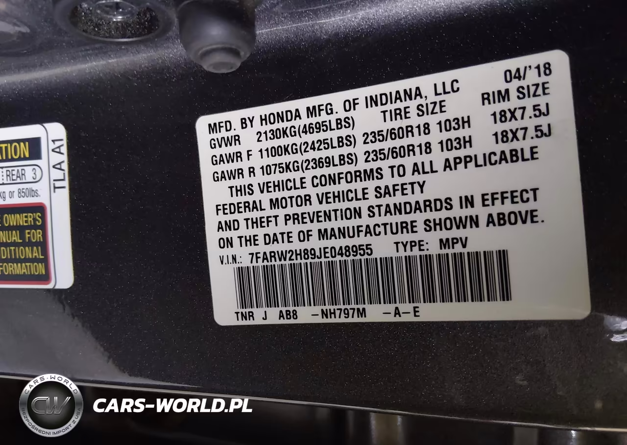 2018 Honda Cr-V Ex-L-Ex-L Navi VIN:7FARW2H89JE048955 - 9