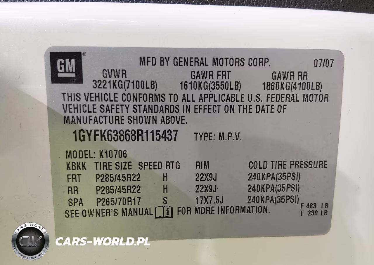 2008 Cadillac Escalade VIN:1GYFK63868R115437 - 9