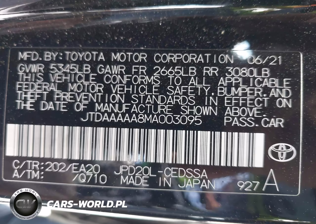 2021 Toyota Mirai Xle VIN:JTDAAAAA8MA003095 - 9