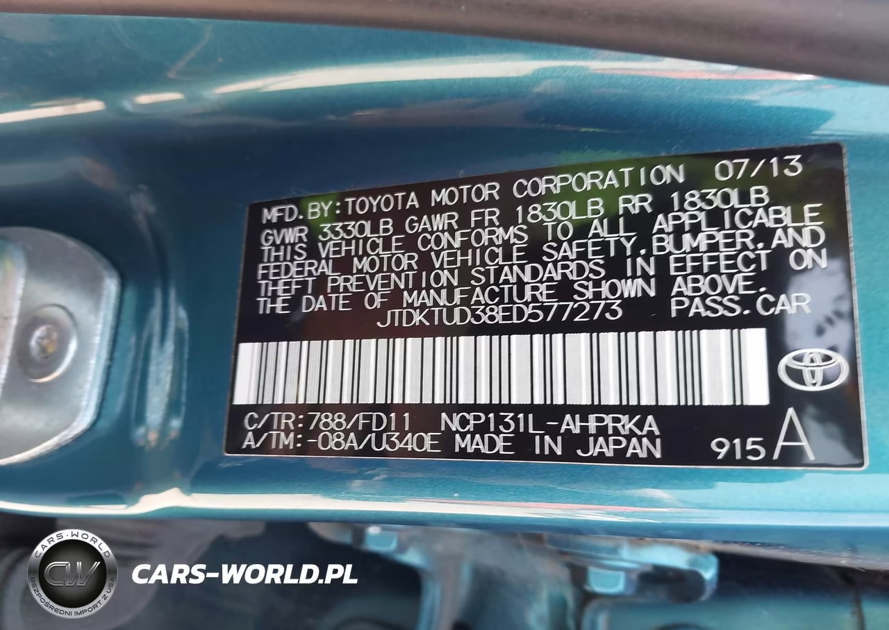 2014 Toyota Yaris Se (Tmc-Cbu Plant) VIN:JTDKTUD38ED577273 - 9