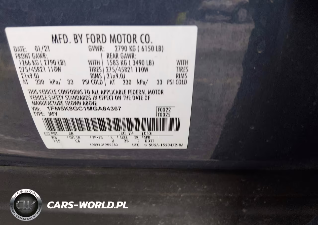 2021 Ford Explorer St VIN:1FM5K8GC1MGA84367 - 9