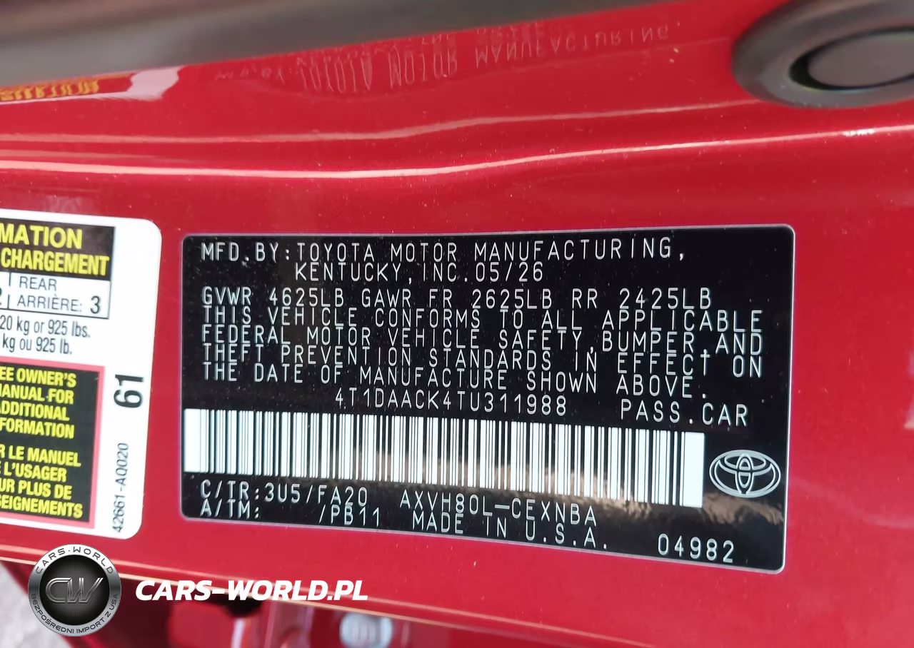 2026 Toyota Camry Le VIN:4T1DAACK4TU311988 - 9