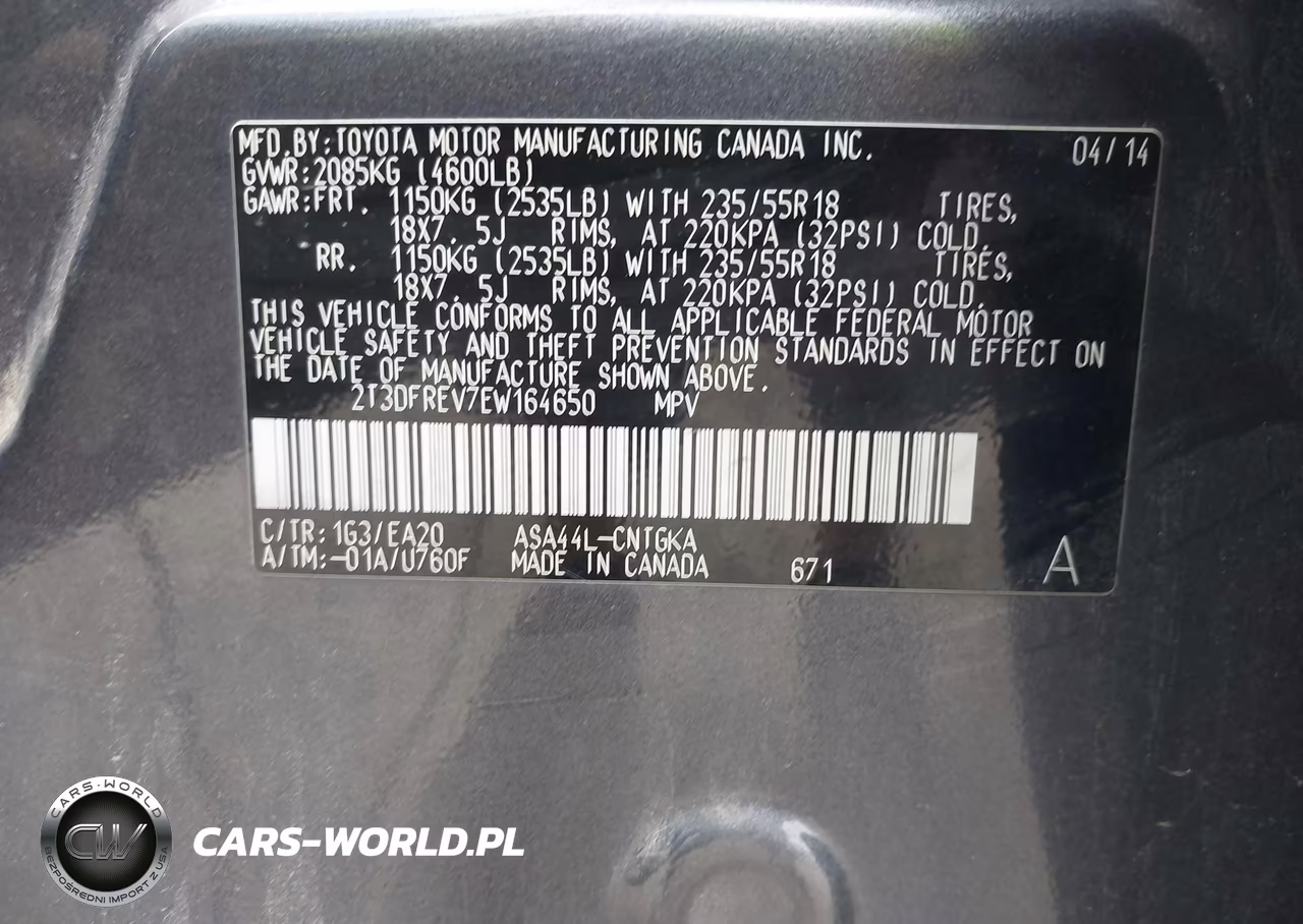 2014 Toyota Rav4 Limited VIN:2T3DFREV7EW164650 - 9