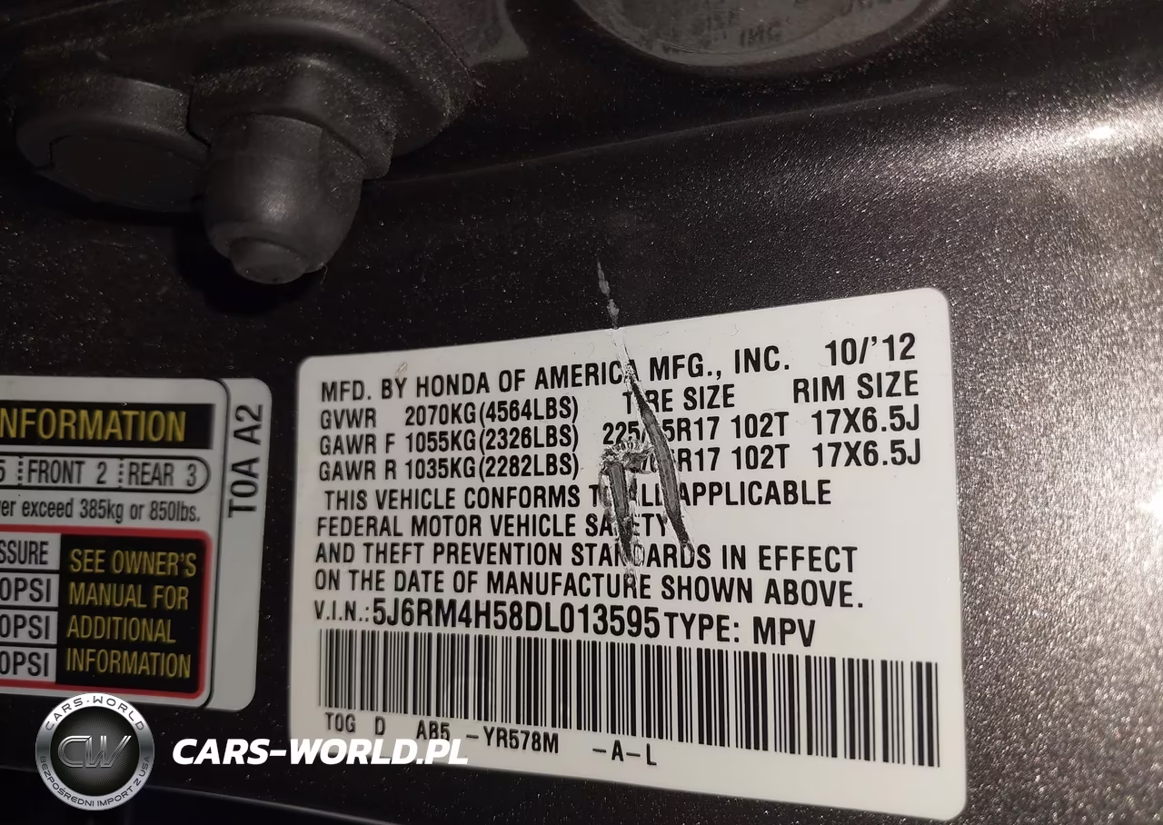 2013 Honda Cr-V Ex VIN:5J6RM4H58DL013595 - 9