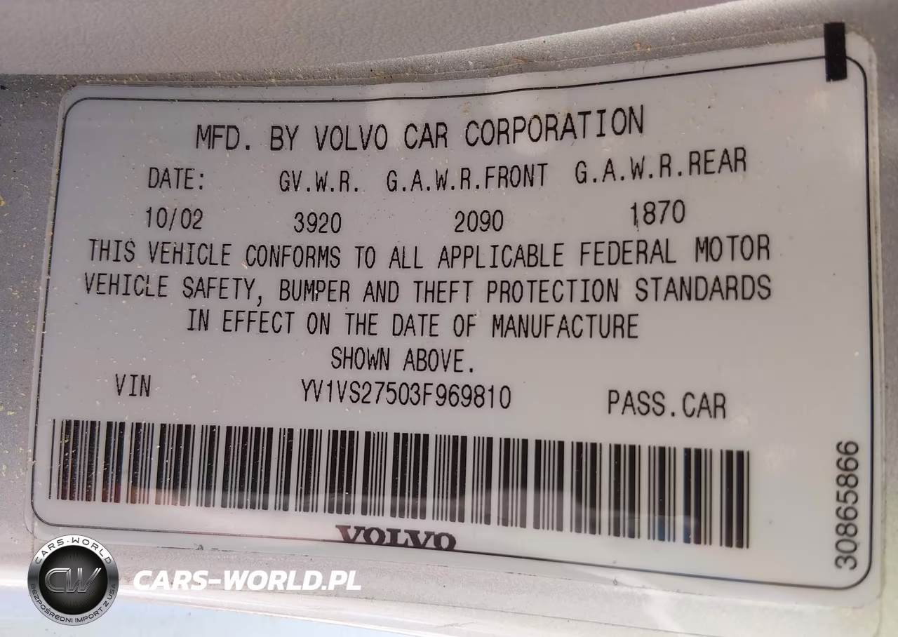 2003 Volvo S40 A VIN:YV1VS27503F969810 - 9