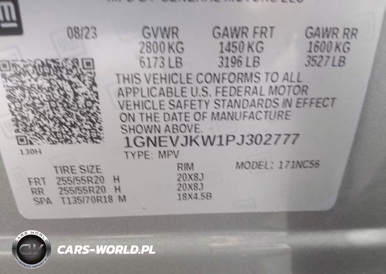 2023 Chevrolet Traverse Awd Rs VIN:1GNEVJKW1PJ302777 - 9