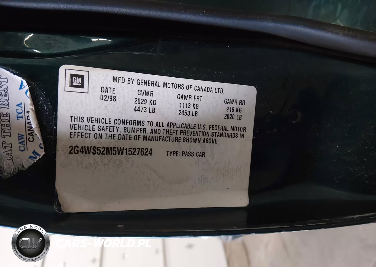 1998 Buick Century Custom VIN:2G4WS52M5W1527624 - 9