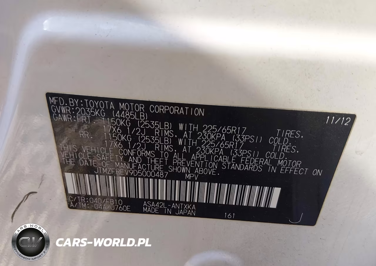 2013 Toyota Rav4 Le VIN:JTMZFREV9D5000487 - 9