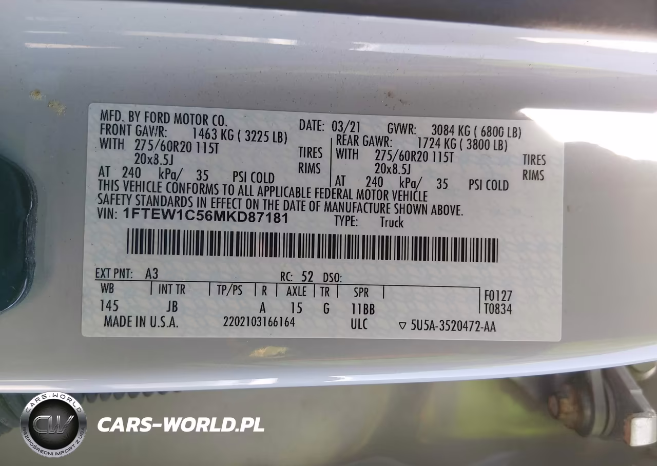 2021 Ford F-150 Xl VIN:1FTEW1C56MKD87181 - 9