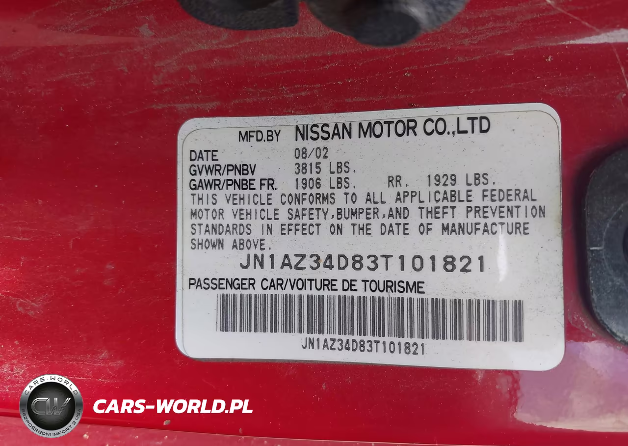 2003 Nissan 350Z VIN:JN1AZ34D83T101821 - 9