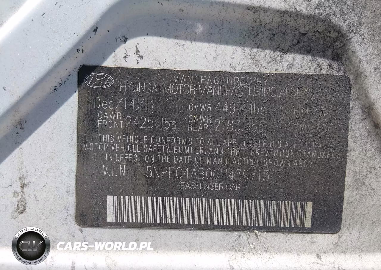 2012 Hyundai Sonata Se 2.0T VIN:5NPEC4AB0CH439713 - 9