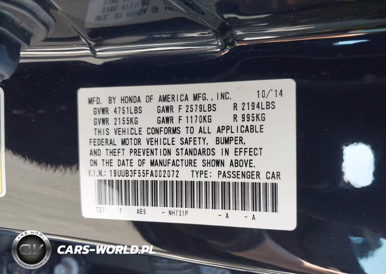2015 Acura Tlx V6 Tech VIN:19UUB3F55FA002072 - 9