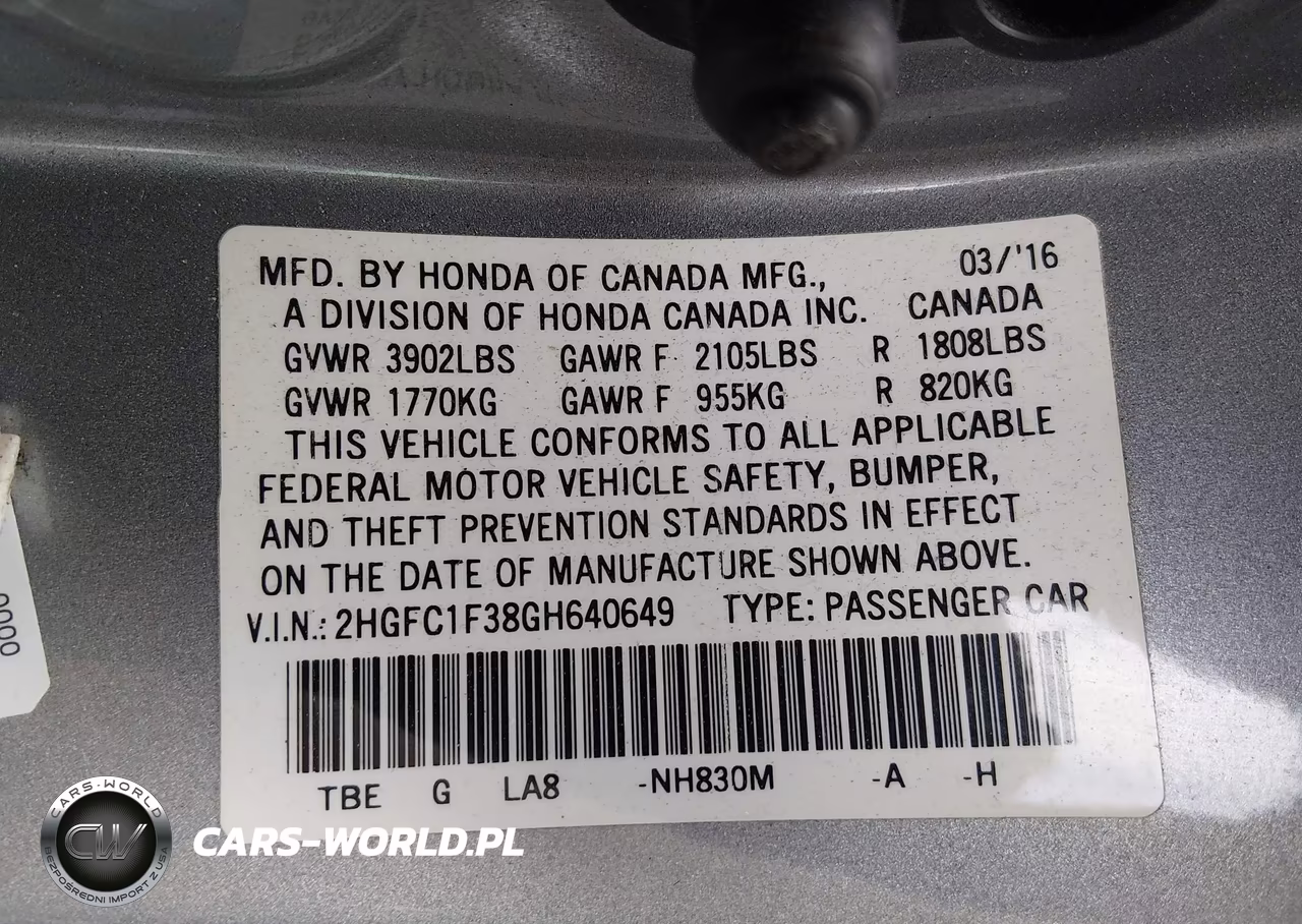 2016 Honda Civic Ex-T VIN:2HGFC1F38GH640649 - 9