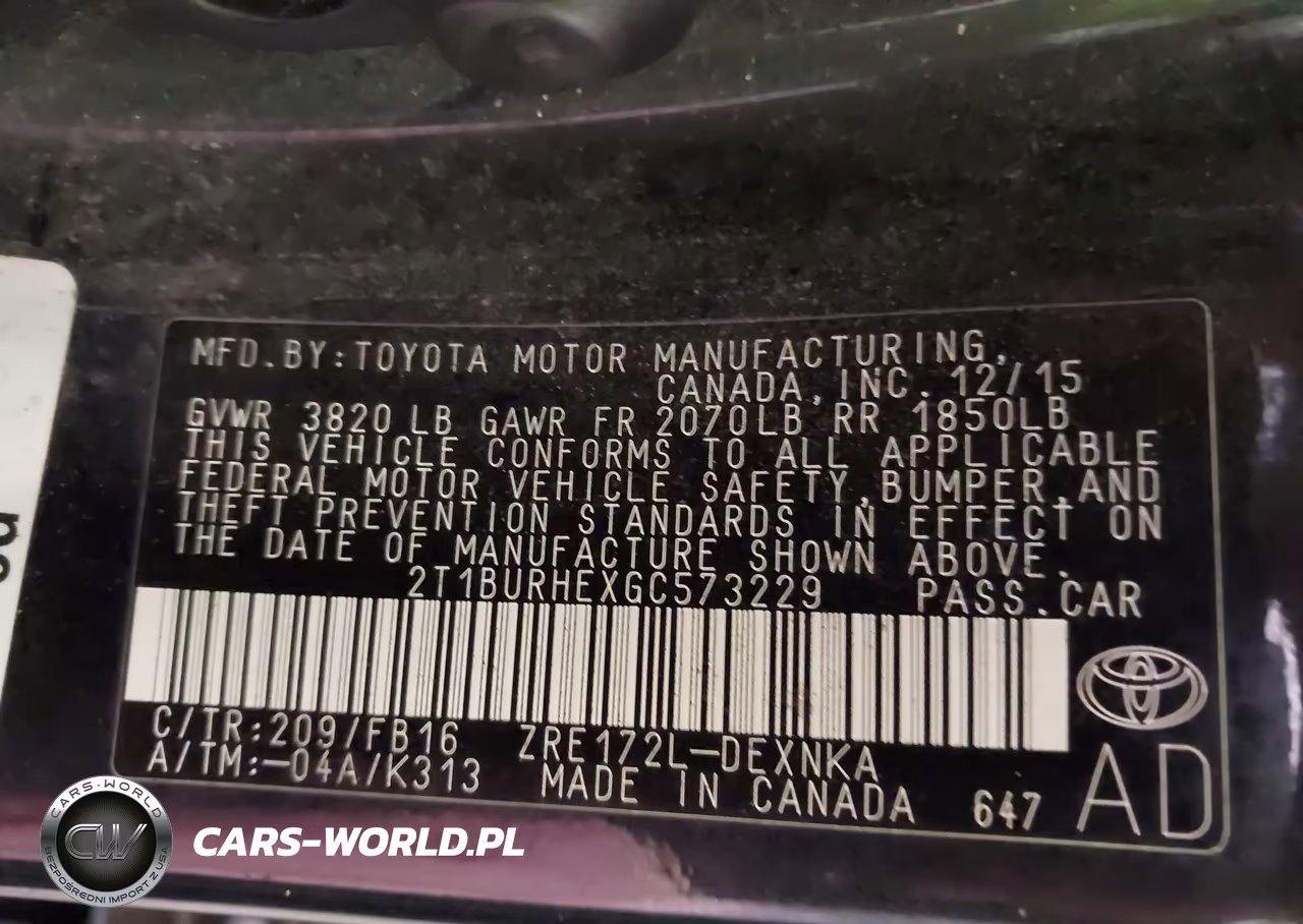 2016 Toyota Corolla Le VIN:2T1BURHEXGC573229 - 9