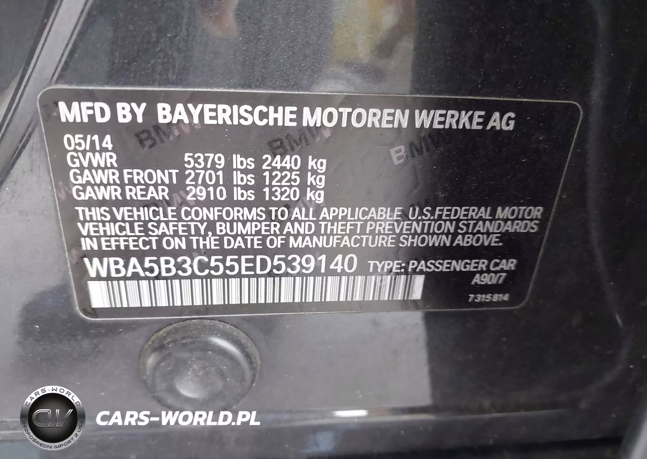 2014 BMW 535I xDrive VIN:WBA5B3C55ED539140 - 9
