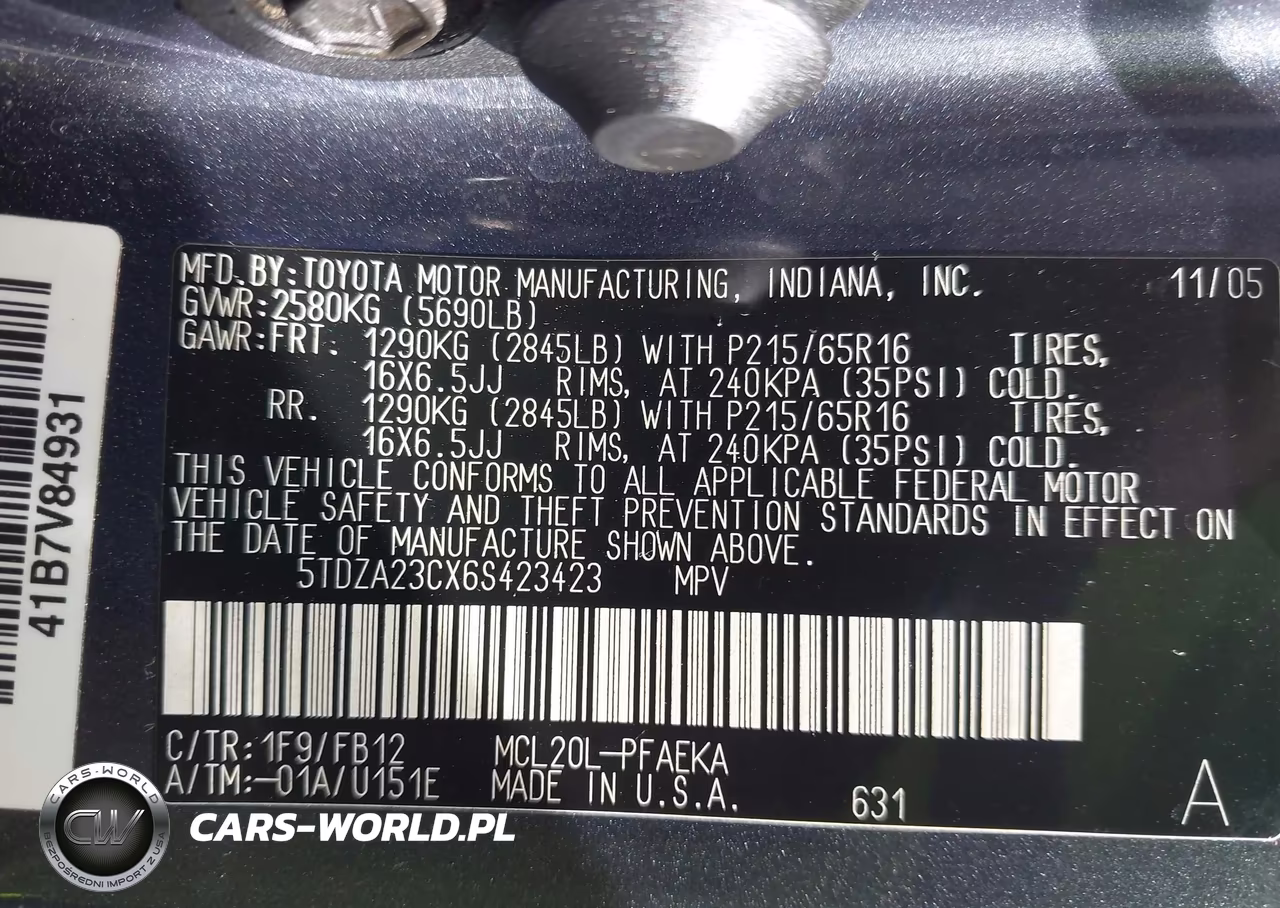 2006 Toyota Sienna Ce VIN:5TDZA23CX6S423423 - 9