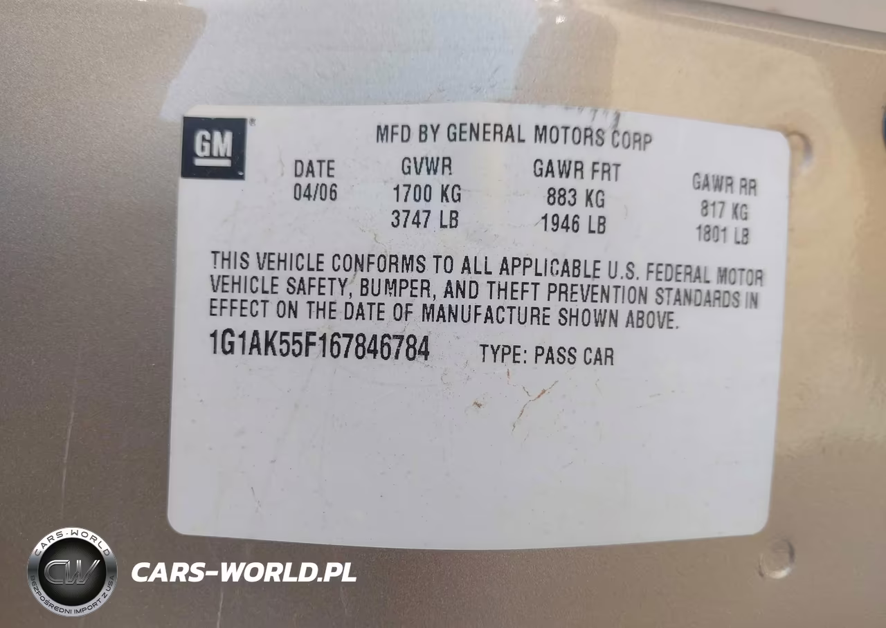 2006 Chevrolet Cobalt Ls VIN:1G1AK55F167846784 - 9