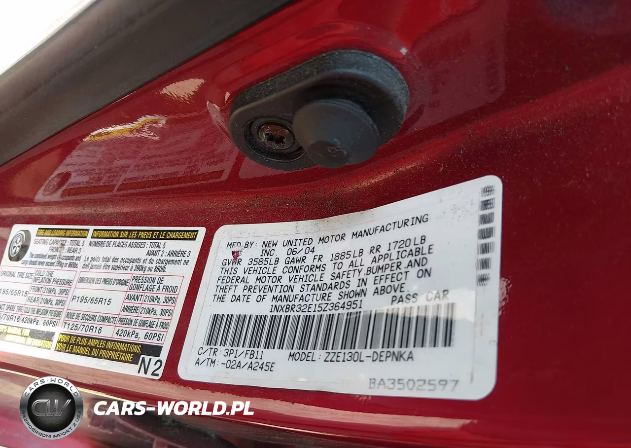 2005 Toyota Corolla Le VIN:1NXBR32E15Z364951 - 9