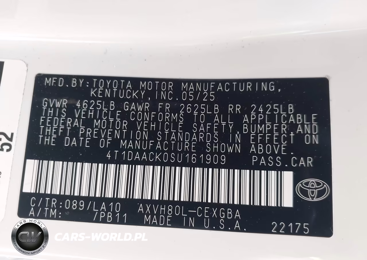 2025 Toyota Camry Xle VIN:4T1DAACK0SU161909 - 9