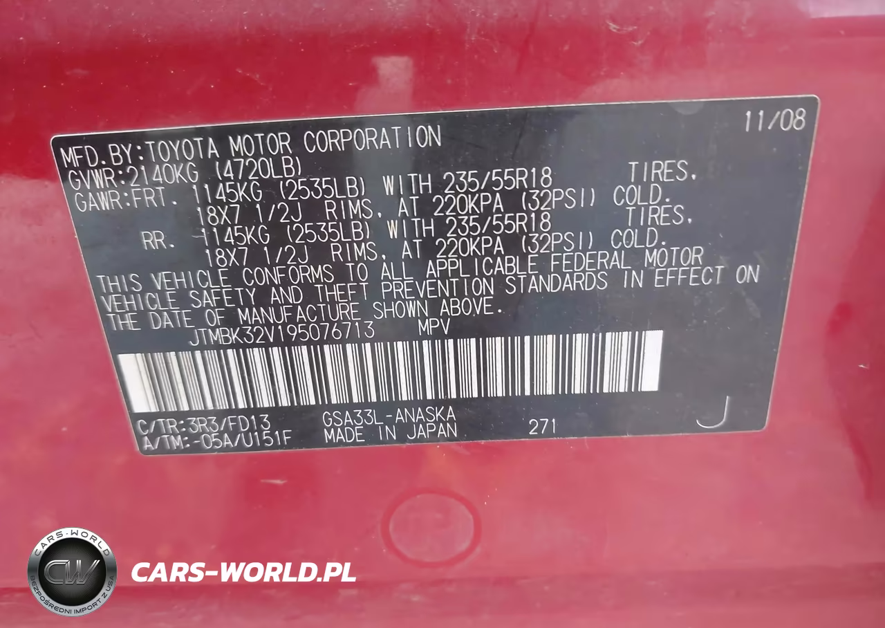 2009 Toyota Rav4 Sport V6 VIN:JTMBK32V195076713 - 9