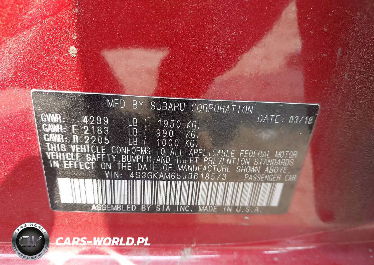 2018 Subaru Impreza 2.0I Sport VIN:4S3GKAM65J3618573 - 9
