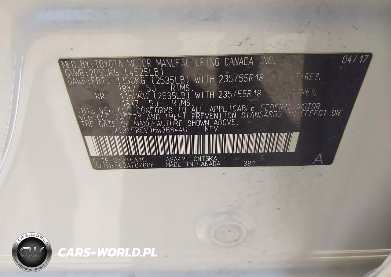 2017 Toyota Rav4 Limited VIN:2T3YFREV1HW368446 - 9
