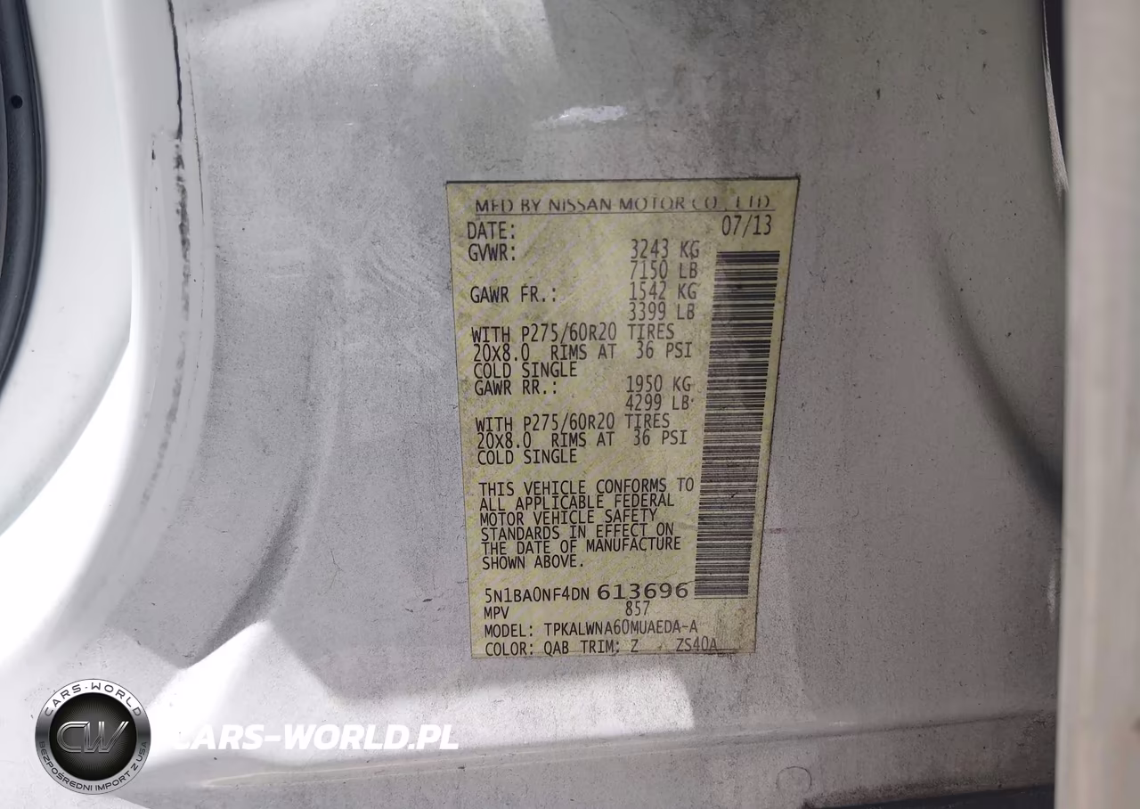 2013 Nissan Armada Platinum VIN:5N1BA0NF4DN613696 - 9