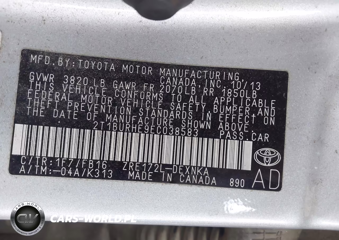 2014 Toyota Corolla Le VIN:2T1BURHE9EC038583 - 9