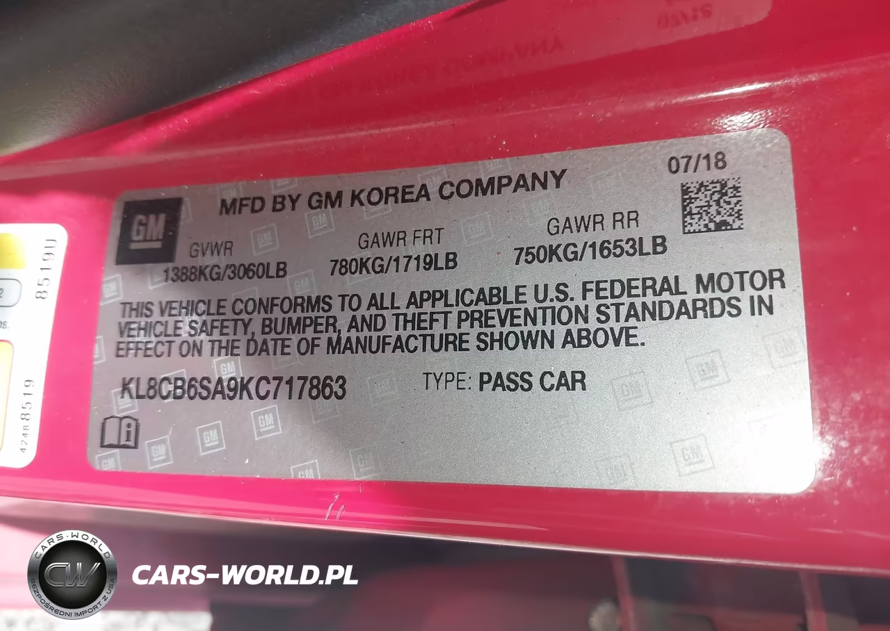 2019 Chevrolet Spark Ls Cvt VIN:KL8CB6SA9KC717863 - 9