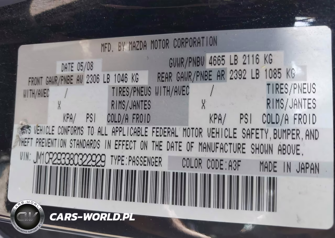 2008 Mazda Mazda5 Touring VIN:JM1CR293380322929 - 9