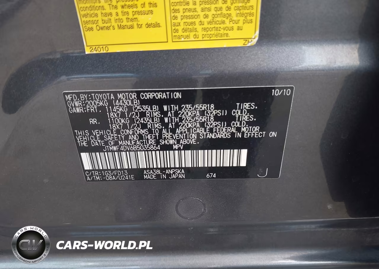 2011 Toyota Rav4 Sport VIN:JTMWF4DV6B5035864 - 9