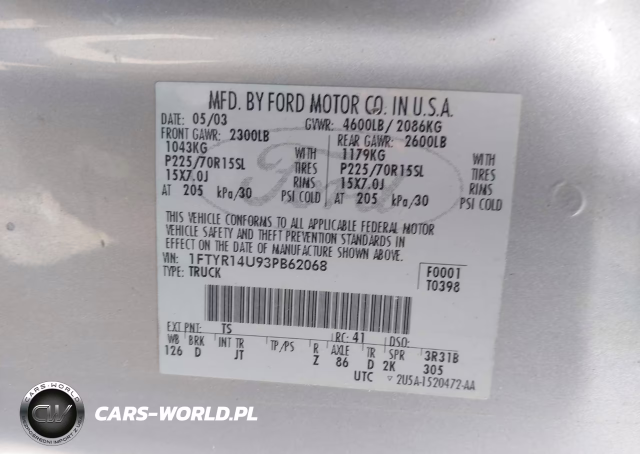 2003 Ford Ranger Edge-Tremor-Xl-Xlt VIN:1FTYR14U93PB62068 - 9